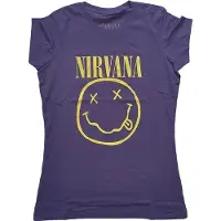 Ginza.se Nirvana: Ladies T-Shirt/Yellow Happy Face (Purple) (Medium)