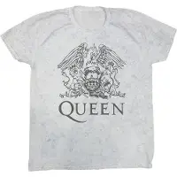 Ginza.se Queen: Unisex T-Shirt/Crest (Dip-Dye On White) (Wash Collection) (Large)