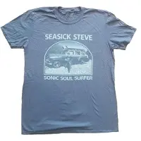 Ginza.se Seasick Steve: Unisex T-Shirt/Sonic Soul Surfer (Blue) (Back Print) (Small)