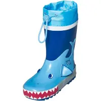 Playshoes Gummistövel 'Hai' blå / ljusblå / röd / vit