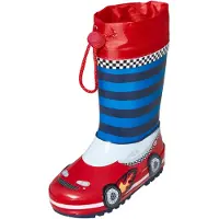 Playshoes Gummistövel 'Rennwagen' blå / röd / vit
