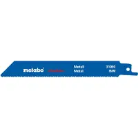 Metabo 628253000, Sticksågsblad, Profil, Metallplåt, Bimetall, Svart, Blå, Vit, 15 cm, 25 styck