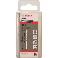 Bosch 2608595059 HSS Metall-spiralborr 4 mm Total längd 75 mm Slipat DIN 338 Cylinderskaft 10 st