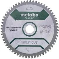 Metabo MULTI CUT CLASSIC 628286000 Cirkelsågblad 305 x 30 x 2.2 mm Antal tänder (per tum): 80 1 st