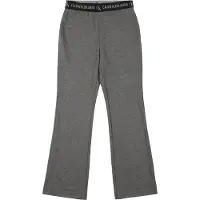Calvin Klein Byxor - Punto Logo Tape Flare - Mörkgråmelerad - - 14 år (164) - Byxor - Bomull