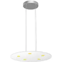 Evotec Pendellampa SUNIA, dimbar, Vitt / opal, Vardagsrum / matsal, Rostfritt stål, Modern