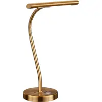 TRIO Lighting LED skrivbordslampa CURTIS, dimbar, Brun / mässing, Arbetsrum / kontor, Metall, Modern, LED-bordslampa