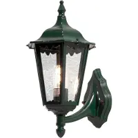 Konstsmide Vägglampa utomhus FIRENZE, Grön, Aluminium / grå / zink, Lantlig / rustik, Utomhusvägglampa