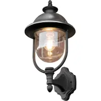 Konstsmide Vägglampa utomhus Parma, dimbar, Svart, Lantlig / rustik, Utomhusvägglampa