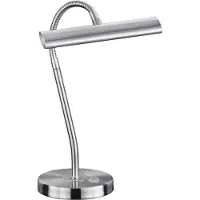 TRIO Lighting LED skrivbordslampa CURTIS, dimbar, Aluminium / grå / zink, Arbetsrum / kontor, Metall, Modern, LED-bordslampa