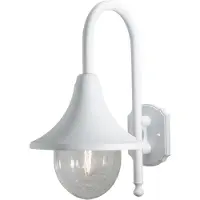 Konstsmide Vägglampa utomhus Bari, dimbar, Vitt / opal, Aluminium / grå / zink, Utomhusvägglampa