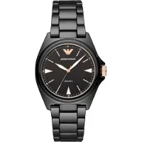 Emporio Armani Klocka - - Chic Modell - Svart Keramik - Rund Boett 40 mm - Herr
