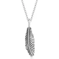 KUZZOI Halsband 'Feder' silver
