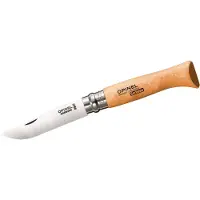 Opinel 000402, Fällkniv med låsblad, Camper/scout, Kolstål, Trä, Rostfritt stål, 1 verktyg
