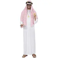 Super Merchant Kostym Dräkt Oljeshejk Arabisk Prins Rik Arabisk Karneval Bal, M/L