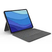 Logitech Combo Touch - Tangentbord och foliefodral - med pekdyna - bakgrundsbelyst - Apple Smart connector - QWERTY - hela norden - oxford-grå - för Apple 12.9-inch iPad Pro (5:e generation)