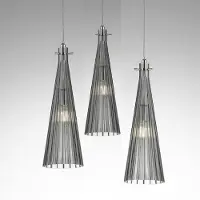 Selene Glas pendellampa Costa Rica, dimbar, Aluminium / grå / zink, Vardagsrum / matsal, Glas, Design, Pendellampa