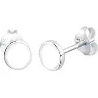 Elli Örhängen 'Geo' silver / vit