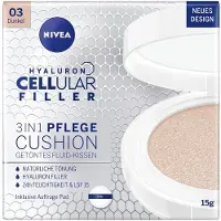 Nivea Ansiktsvård Smink Tonad flytande kudde Hyaluron Cellular Filler 3-in-1 Vård Cushion No. 03 Dunkel 15 ml