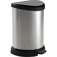 Curver Metallsoptunna Deco 15 L i svart/silver metallic plast