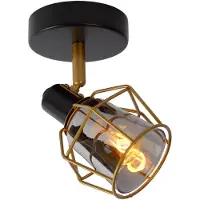 Lucide Nila takstrålkastare, enkelstrålande Nila, dimbar, Svart, Vardagsrum / matsal, Metall, Vintage, Spotlight