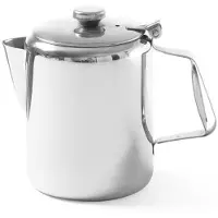 Super Merchant Hendi 453209 tekanna i rostfritt stål med lock för kaffe och te, 0,6 L