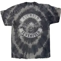 Ginza.se Avenged Sevenfold: Unisex T-Shirt/Deathbat Crest (Charcoal Grey) (Wash Collection) (Small)