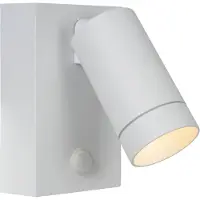 Lucide Utomhus vägglampa med rörelsesensor Taylor, dimbar, Vitt / opal, Aluminium / grå / zink, Modern