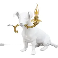 Seletti LED dekorbordslampa Rio, hund i vitt Rio Lamp, Vitt / opal, Vardagsrum / matsal, Syntetmaterial, Design, Bordslampa