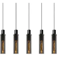 Lucide Glas pendellampa Orlando, dimbar, Svart, Vardagsrum / matsal, Glas, Modern, Pendellampa