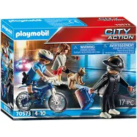 Playmobil poliscykel med tjuv