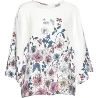 LASCANA Blus blå / gammalrosa / vit