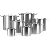Super Merchant Profi Line hög kastrull med lock, Sandwichbotten, 3 l, diameter 160 x 150 h, Hendi 832004