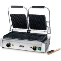 Hendi Dubbel Kontaktgrill Räfflad/räfflad