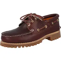 Timberland för män. TB0500096481 Autentiska båtskor i vinrött läder (45 W), Hud, Karta, Nyckelband, Casual, Klassisk, Bordeaux