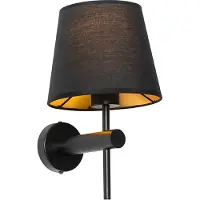 QAZQA Modern vägglampa svart - Pluk