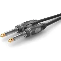 Sommer cable HBA-6M-0300 Teleplugg Audio Anslutningskabel [1x Teleplugg: 6,3 mm (mono) - 1x Teleplugg: 6,3 mm (mono)] 3.00 m Svart