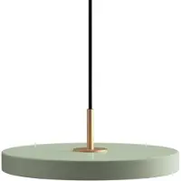 UMAGE Pendellampa Asteria Mini, dimbar, Grön, Vardagsrum / matsal, Aluminium / grå / zink, Design