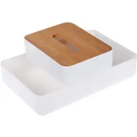Huismerk Förvaringsbox för servetter CHUSTECZNIK bambu + badrumsorganisatör för kosmetika
