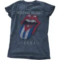 Ginza.se The Rolling Stones: Ladies T-Shirt/Havana Cuba (Denim Blue) (Wash Collection) (Small)
