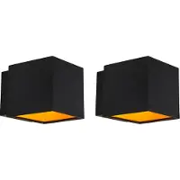 QAZQA Set med 2 designvägglampor svart/guld inkl LED - Caja