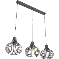 QAZQA Modern Hänglampa Svart 3-ljus - Saffira