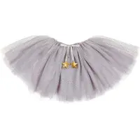 Mimi & Lula Tyllkjol - Grå m. Guld Prickar - - One Size - Maskeradkläder