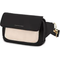 Kapten & Son Axelremsväska 'Visby Cream Black' kräm / svart