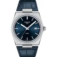 Tissot T-Classic PRX Läderrem Blue Dial Quartz T137.410.16.041.00 100M herrklocka blå