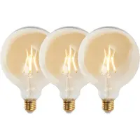LUEDD Set med 3 st E27 dimbara LED-lampor G125 guld 5W 450lm 2200K