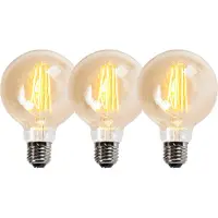 LUEDD Set med 3 st dimbara LED-lampor E27 G95 guld 5W 450lm 2200K