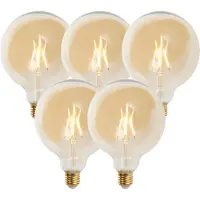LUEDD Set med 5 st E27 dimbara LED-lampor G125 guld 5W 450lm 2200K