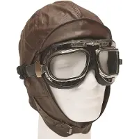 Mil-Tec Flyver läderkeps/hjälm Brun