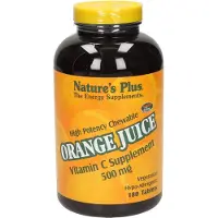 NaturesPlus Apelsinjuice, Tuggbar C-vitamin, 500 mg, 180 tabletter